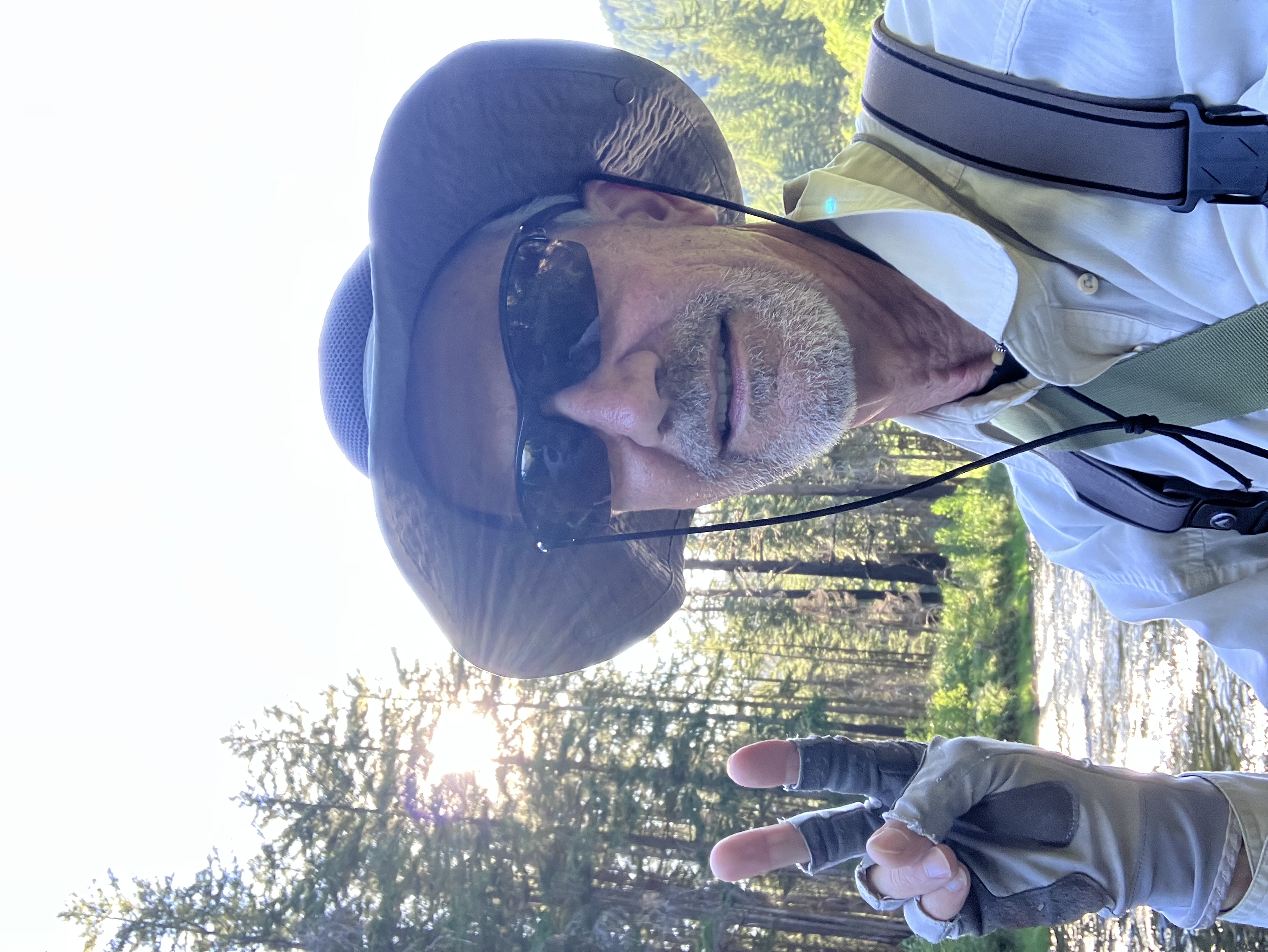 Mike — fly casting instructor, on the river in Southern Oregon